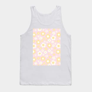 pastel pink groovy retro y2k 2000s big pastel flower power 1960s 60s 70s danish aesthetics coconut girl ditsy daisies Tank Top